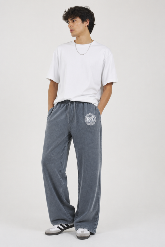 Brave Soul Acid wash wide leg joggers