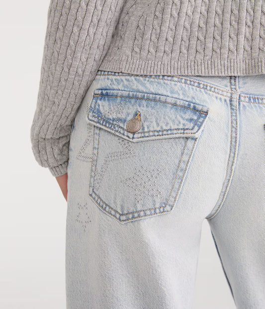 Aeropostale Low-Rise Baggy Wide Leg Star Pocket Jean