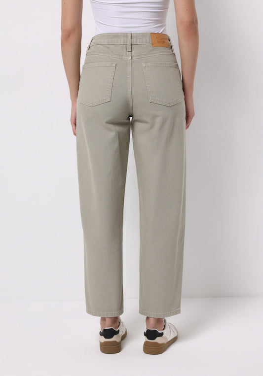 Barrel Fit High Waist Straight Leg Women's Green Pants