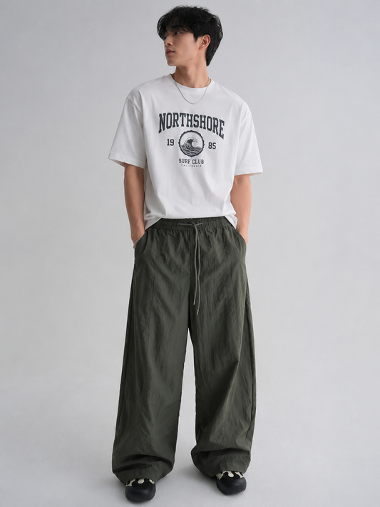 Nylon Balloon Fit Elastic Waist Pants by 8 Seconds